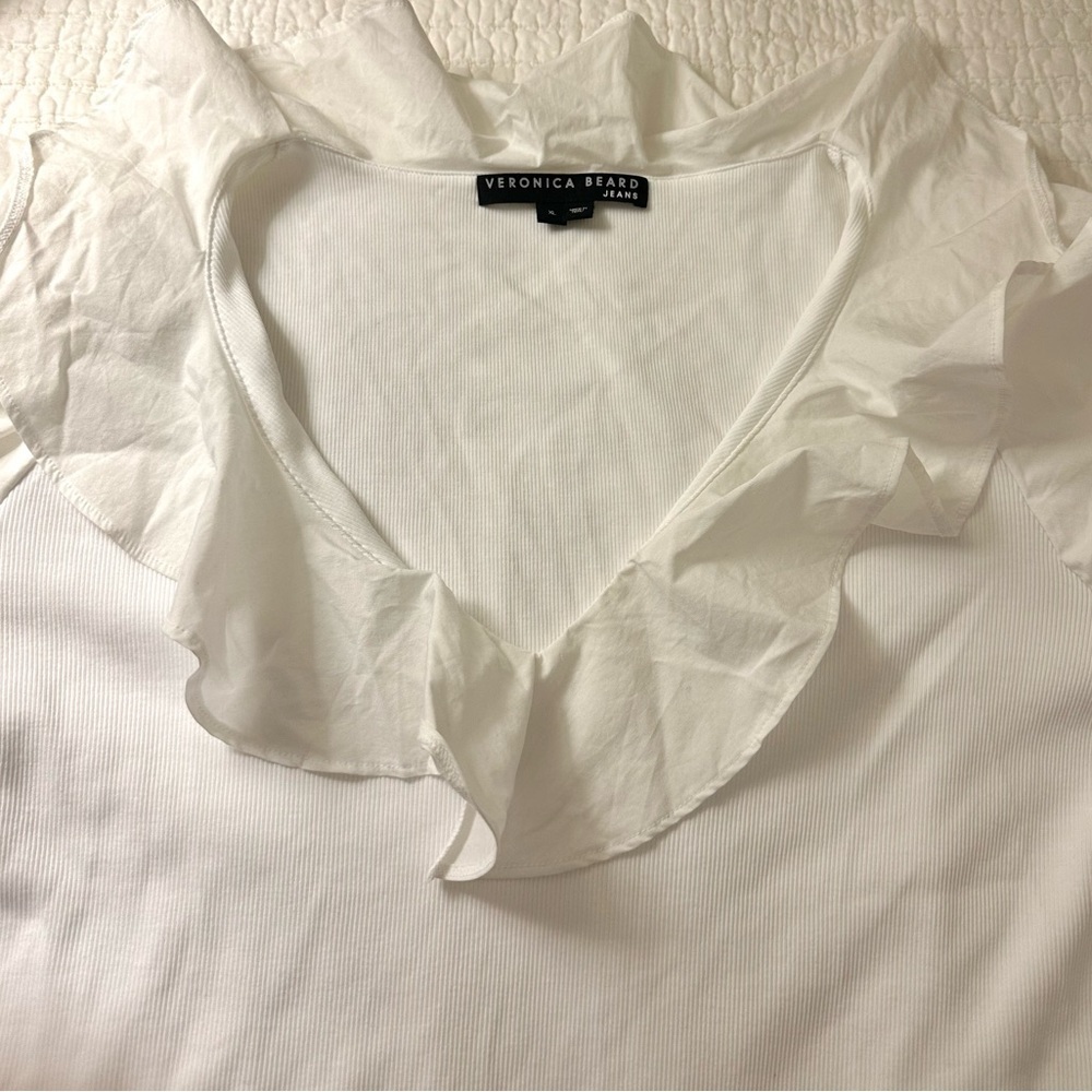 Veronica Beard Strata Ruffled Top XL - Picture 3 of 5